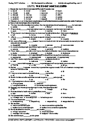Bài tập Tiếng Anh Khối 12 - Unit 3 Ways of socializing